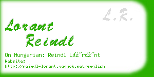 lorant reindl business card